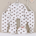 thumbnail image 2 of KPOPLK New Born Baby Layette Gift Set 5 Piece Cotton Girl Boy Clothing and Essentials Accessories 0 3 Months(0-3 Months,Brown), 2 of 4