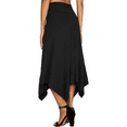 thumbnail image 5 of SOMER Skirts For Women High Waist Asymmetrical Hem Midi Skirt A-Line Skirt Casual Beach Black, 5 of 7