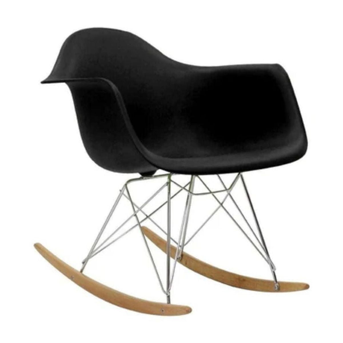 Fauteuil à bascule pour enfants en noir ENSEMBLE DE 2