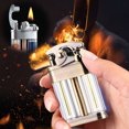 thumbnail image 4 of Red And Blue Double Color Oil Tank Rocker Arm Clear Kerosene Lighter, 4 of 5