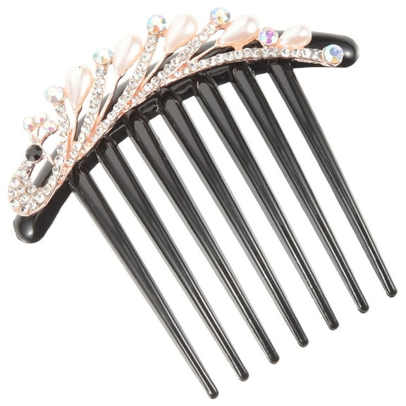HONMEET Stable Black Hair Comb Rhinestone Decor for Weddings and Formal Events