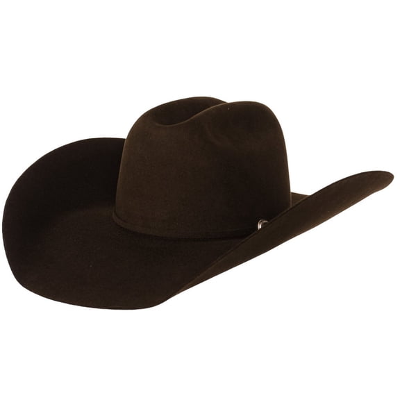 Rodeo King Mens RK 7X 5in Brim Open Crown Self Band 73/8 Chocolate