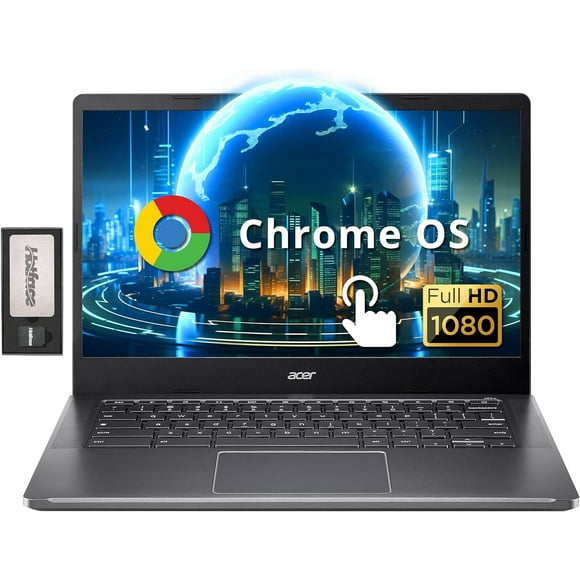 Acer Chromebook Plus Touchscreen Laptop, 14" FHD IPS Display, Intel i3-N305, 8GB RAM, 672GB Storage (512GB SSD+160GB Docking Station Set), Intel UHD Graphics, FHD Webcam, Wi-Fi 6E, Chrome OS, Gray