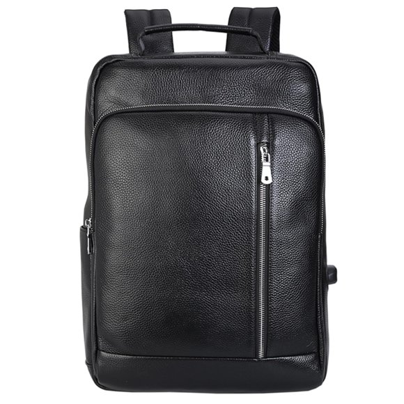 TIDING Sac à Dos d'Affaires en Cuir pour Hommes et Femmes, Sac de Travail pour Ordinateur Portable de 15,6 Pouces, Sac de Jour Décontracté pour Collège Ou Bureau avec Port de Chargement USB