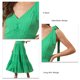 thumbnail image 4 of Vestido con tirantes y cuello en V, cintura delgada, dobladillo grande, tela de punto redondo para verano, Verde XL, 4 of 5