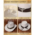 thumbnail image 4 of WHIPPY Western Cowboy Hat for Men Women Adjustable Cowgirl Hat Wide Brim Beach Cowboy Hat, 4 of 6