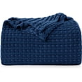 thumbnail image 1 of Mantel Utopia para ropa de cama tipo gofre, 100% algodón, 300 g/m², color azul marino completo, 1 of 9
