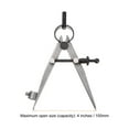 thumbnail image 3 of Uxcell Spring Joint Caliper 4 inch / 100mm Steel Adjustable Spring Divider Caliper with Pencil Holder, 3 of 5