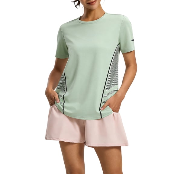 Cmfcve Plus Size Workout T Shirts for Women Quick Dry Athletic Tops Casual Crew Neck Short Sleeve Summer Tops