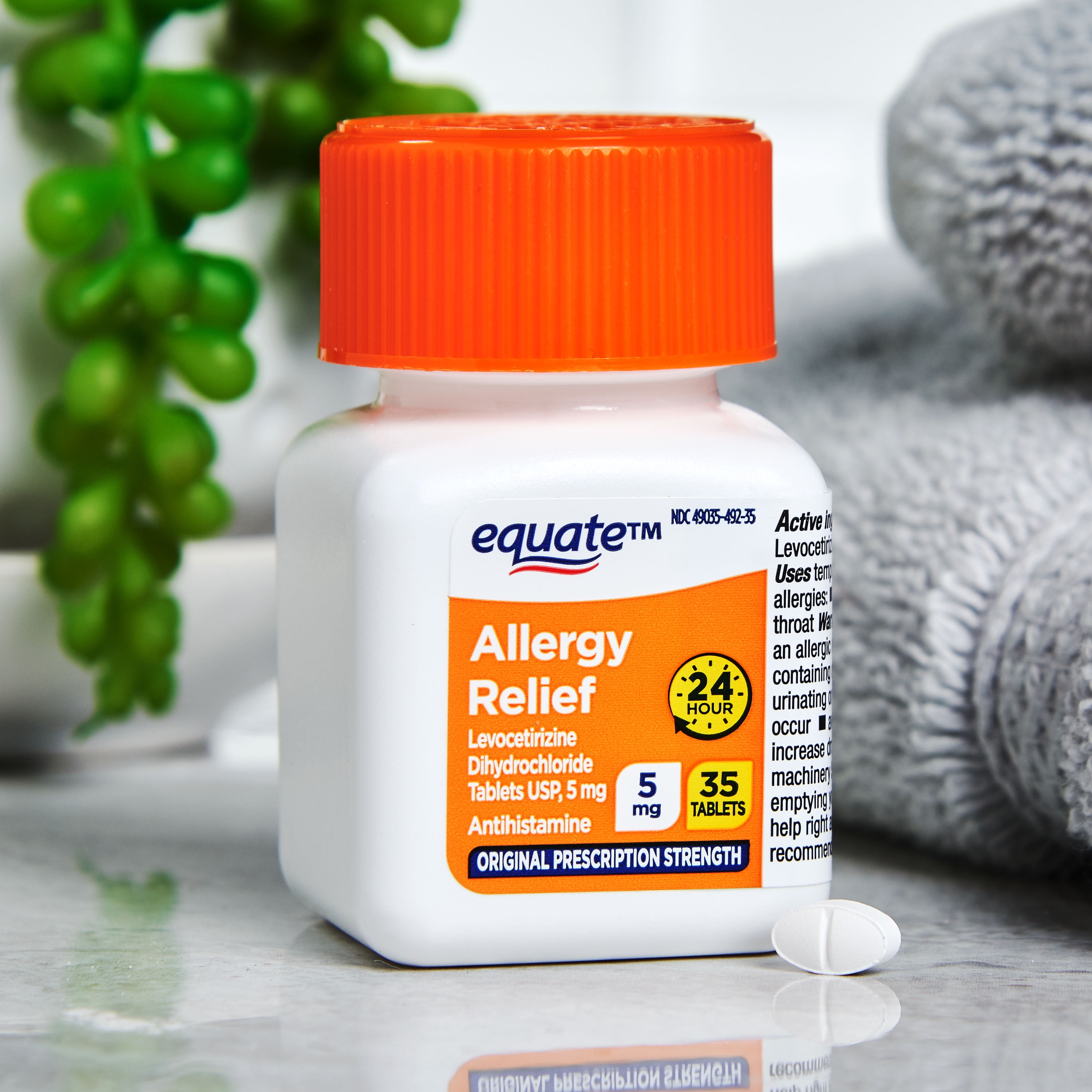Equate Levocetirizine Dihydrochloride USP Allergy Relief Tablets, Mg