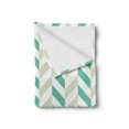 thumbnail image 2 of Chevron Soft Flannel Fleece Blanket, Chevron Herringbone Pattern Springtime Freshness Classic Stripe Art, Cozy Plush for Indoor and Outdoor Use, 50" x 60", Sea Green Eggshell White, by Ambesonne, 2 of 5