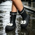 thumbnail image 5 of Cute Rain Boots for Women Big Eye Drawstring Cuff Mid Calf Rain Boots Waterproof Windproof Adjustable Slip On Garden Work Footwear, 5 of 6