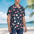 thumbnail image 3 of Pofeuu Cherry Blossoms Print Hawaiian Shirt for Men Sleeves Casual Button Down Summer Beach Dress Shirts T-Shirts,Small, 3 of 7
