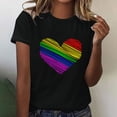 thumbnail image 2 of Raeneomay Oversized T Shirts for Women Festival Colorful Heart Shaped Printed Round Neck Short Sleeved Top, 2 of 6