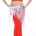 thumbnail image 4 of BellyLady Foulard de Danse du Ventre avec Franges et Franges Tribales Triangle - Rouge, 4 of 7
