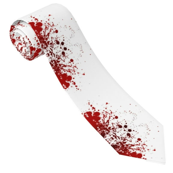 Men'S Tie Blood Splatter Print Polyester Necktie - One Size