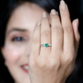 thumbnail image 4 of Rosec Jewels Emerald Promise Ring for Women - Natural Emerald Diamond Ring - AAA Quality - Ready to Gift for Valentines, 14K White Gold, US 4.50, 4 of 7