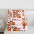 thumbnail image 5 of Erosebridal Cartoon Capybara K Letter Monogrammed Queen Comforter Set 3pcs For Kids Boys Girls,Cute Animal Funny Food Bedding Comforter Set,Pink Reversible, 5 of 7
