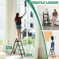 thumbnail image 4 of 4 Step Ladder Folding Step Stool, Heavy Duty 330 Lbs Load Step Ladders for Home, Tall Kitchen/Closet Stepladder for Adults, Black Small & Lightweight Ladder with Anti-Slip Wide Pedals, 4 of 9