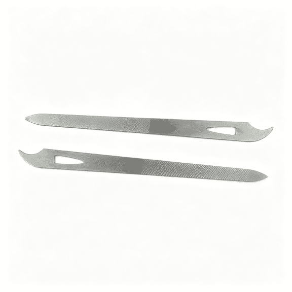 EXLEAF Stainless Steel Triple-Cut Long Nail File with Nail Cleaner Tip,5.5",Pack of 2 Metal Nail File