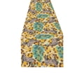 thumbnail image 2 of ABPHQTO Camino de mesa largo de poliéster de piel de leopardo con cebra y hoja de palma de acuarela 40x180 cm mantel de mesa con estampado de tigre Animal, 2 of 3