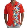 thumbnail image 4 of IWRICH Men's Tropical Floral Printed Shirts Plus Size Button down Summer T Shirts Camp Collared Casual Fashion Vacation Tops Red XL, 4 of 4