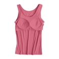 thumbnail image 6 of Nestiefly Womens Tank Tops with Built in Bra Padded Wide Strap Sleeveless Shirts Casual Summer Loose Cute Camisole Top Red 3XL, 6 of 6
