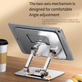 thumbnail image 4 of Universal Laptop Stand with 360° Rotating Base, Adjustable Height Multi-Angle, Foldable Mounted Reading Bookshelf Gray, 4 of 7