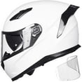 thumbnail image 1 of ILM Motorcycle Snowmobile Full Face Helmet Anti-fog Pinlock Dual Visor for Men Women DOT (White, XL), 1 of 7