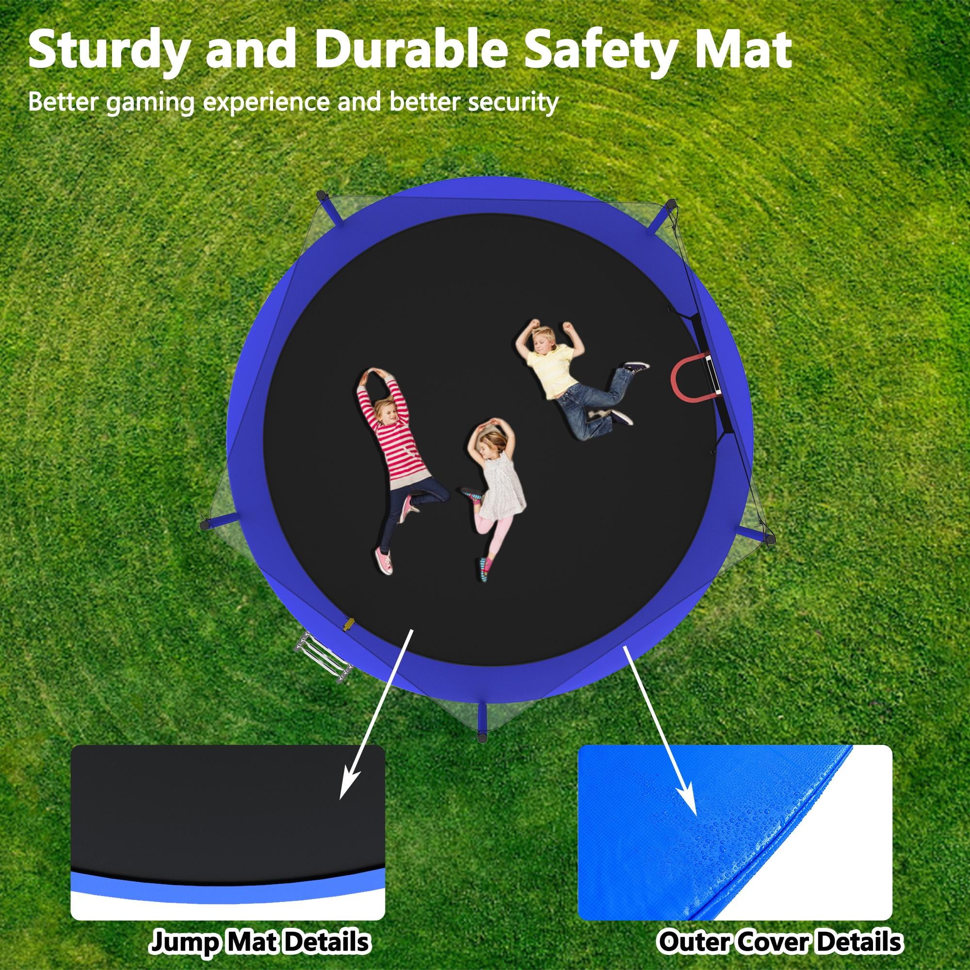 14FT Trampoline, 1320LBS Kids Trampoline with Basketball Hoop, Outdoor Adult Trampoline w/Enclosure Net & Heavy-duty Supports
