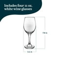 thumbnail image 3 of Libbey Classic White Wine Glasses Set of 4, Casual, Modern Stemmed Wine Glasses, Classy Wine Drinking Glasses Set for Weddings, Intimate Gatherings, 3 of 6