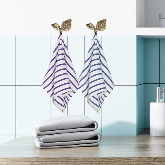 ETEREAUTY Set of 4 Golden Leaf Wall Hooks Decorative Metal Coat Hooks for Hanging Jackets and Accessories