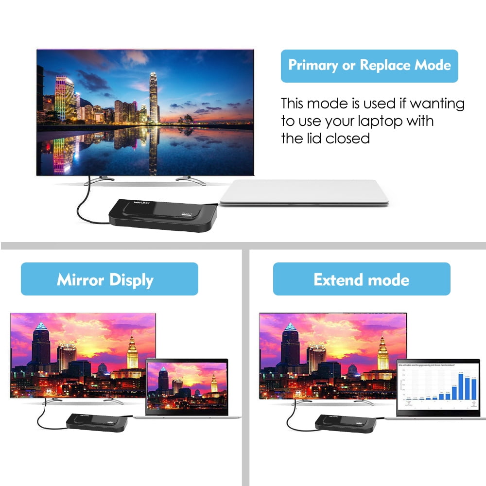 WAVLINK USB 3.0 and USB C Universal Laptop Docking Station Dual Monitor with HDMI & DVI/VGA with Gigabit Ethernet, 6 USB Ports, Audio for Laptop, Ultrabook and PCs, Compatible with MacBook Neo