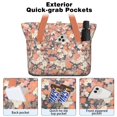 thumbnail image 2 of Tote Bag for Women - Pioneer Flower Shoulder Bag - Large Utility Work Duffle Bag with Zipper Handbag for Travel, Work, Sprots, 2 of 5