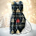 thumbnail image 2 of Christmas Dresses for Women Ladies Fashion Christmas Print Lapel Button-Down Seven-Quarter Cuff Strap-Up Dress for Christmas Party,Gold,XL, 2 of 5