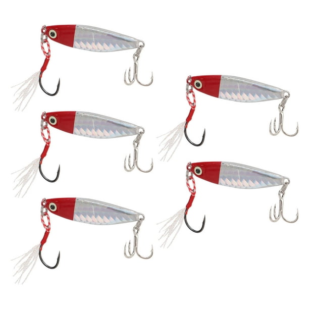 Vib Fishing Lure, Artificial Jig Fishing Lures For River For Bank Red Head  Silver Body