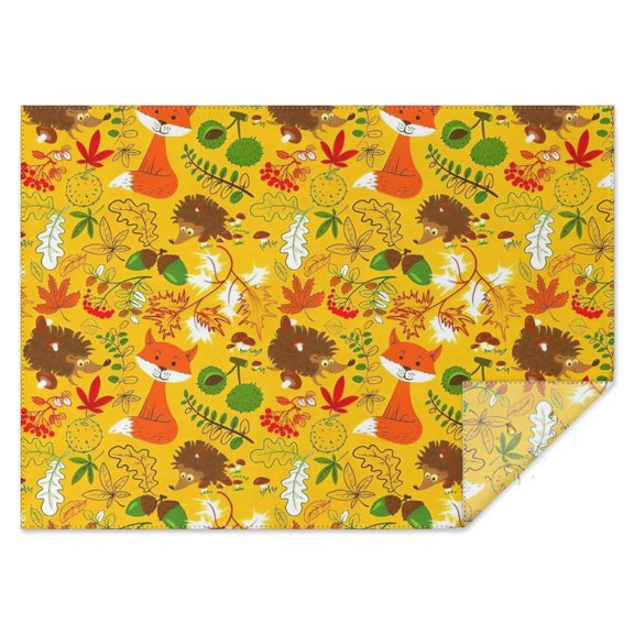 Cute Hedgehogs Animals Pattern Rectangle Tablecloth 60"x84",Waterproof Polyester Rectangle Table Cloth, Wipeable Spillproof Polyester Tablecloth for Dining, Camping, Indoor and Outdoor