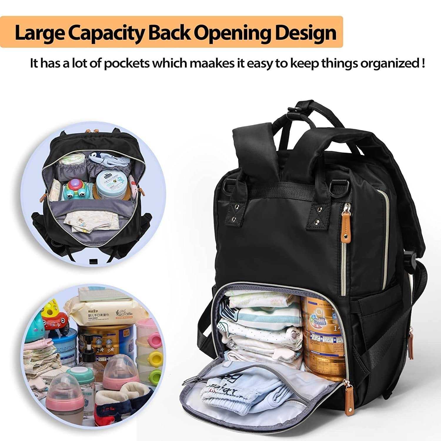 QsirBC Modern The Halloween Texture Diaper Bag Backpack Mommy Bags with  Pocket Stroller Straps Waterproof Daypack for Mom Dad Casual Travel