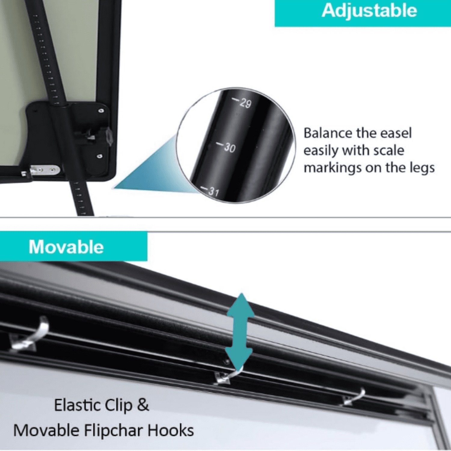 Dry Erase Easel 36" x 24", Height Adjustable Magnetic White Board with Tripod Stand, Office Presentation Board with 25 Sheets Flipchart Paper Pad, Magnets & Eraser, Black