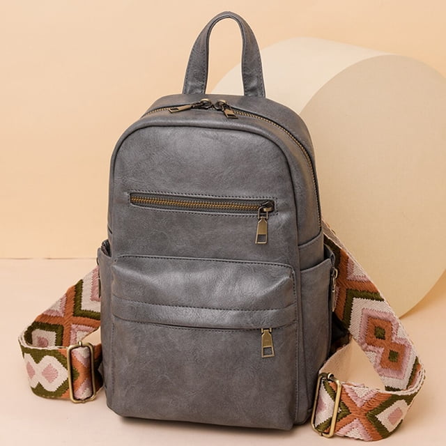 Mochila pequeña de cuero PU para mujer, bolso escolar de moda, Color sólido, resistente al agua, multifunción, Simple, Retro, tendencia Fivean unisex