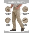 thumbnail image 4 of Pantalones de senderismo TACVASEN impermeables y ligeros para hombre, color caqui, 4 of 7