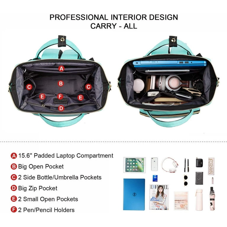 LOVEVOOK Padded Laptop Backpack, Waterproof Work Bag for