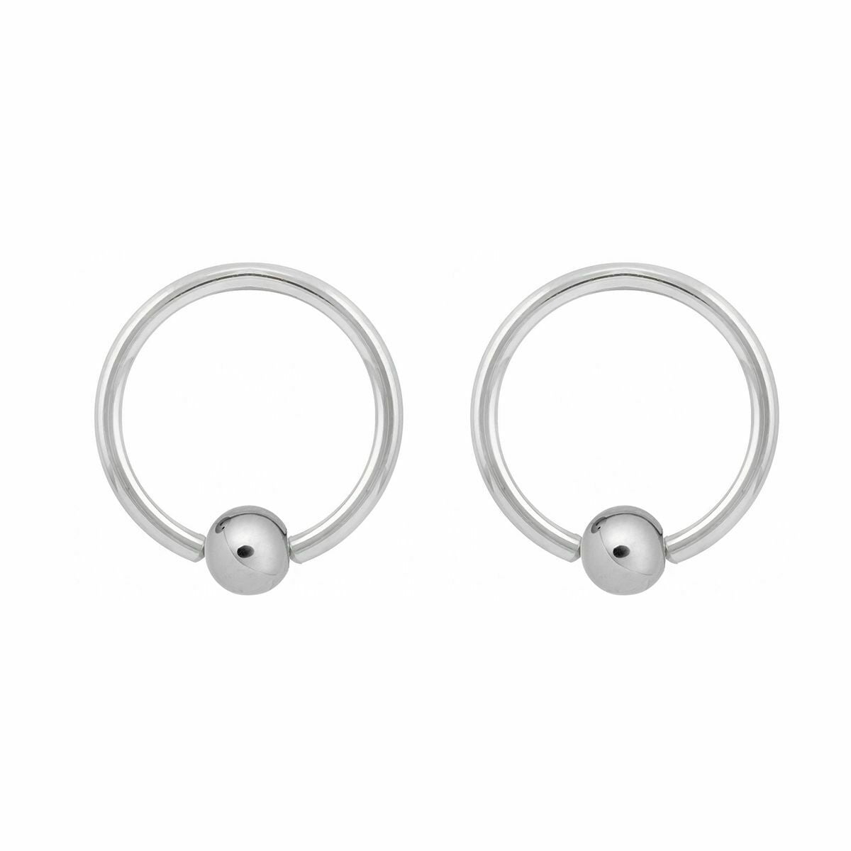 Silver Wrench Cartilage Piercing Captive Ring Tragus Earring 16 Gauge 1/2" 