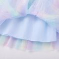 thumbnail image 5 of IBTOM CASTLE Girls Princess Long Sleeve Rainbow Party Tulle Dress 3D Flower Ruffle Mesh Dress Pageant Birthday Smocked Back Wedding Flower Girl Dress Blue, 5 of 7