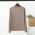 thumbnail image 2 of YUGYXL Womens Long Sleeve Cotton T-Shirt Crew Neck Tops Solid Lightweight Blouse Casual Tee Casual Base Loose Fit Shirt Khaki XXL, 2 of 7