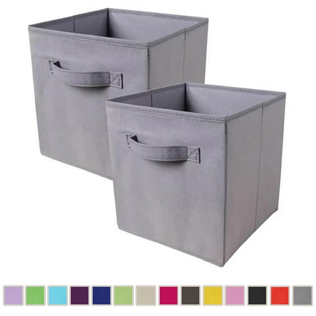 YOYTOO 2 Pack Collapsible Cube Fabric Storage Bins, 11 Inch Collapsible Storage Bins