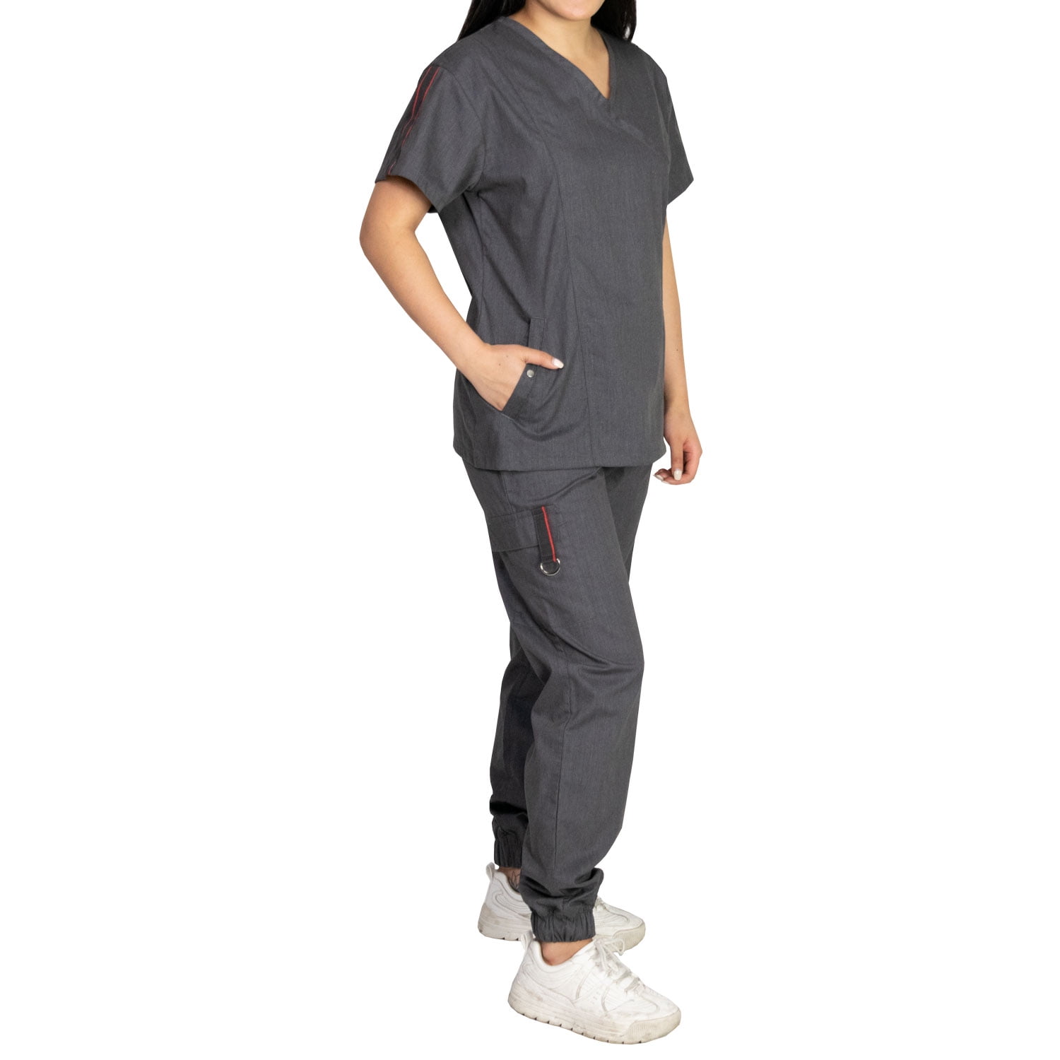 Medgear Medgear Racer Inspired Jogger Scrub Set with Snap Pocket