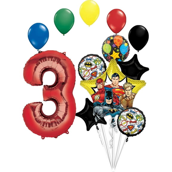 Justice League 3rd Birthday Party Supplies Balloon Bouquet Decorations
