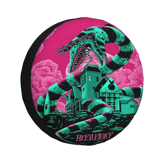 Beetlejuice Spare Tire Cover for RV SUV Truck Travel Cartoon Trailer Tires Protectors Weatherproof for Camper Trailer 14 inch