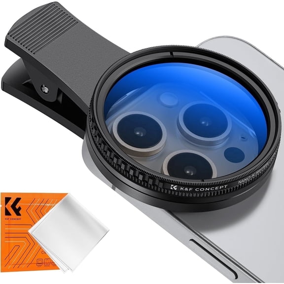 K&F CONCEPT 52mm Clip-on CPL Phone Camera Lens Filter Kit, Circular Polarizer Polarizing Filter Compatible with iPhone 15/14/13/12/11